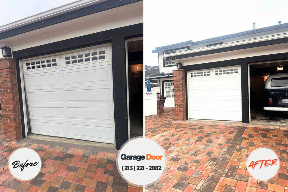Before and after: garage door repair Salem, WV